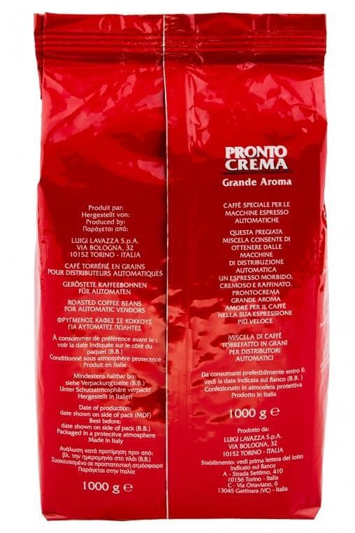 Кофе в зернах Lavazza Pronto Crema Grande Aroma 1000гр