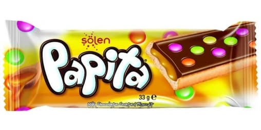 Печенье Papita Caramel мол. шоколад с карамелью и цвет. драже 33 г