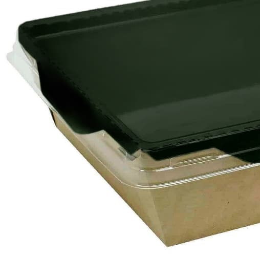 Салатник Geobox800 Black Series с прозр. крышкой 800 мл 215×126×55 мм