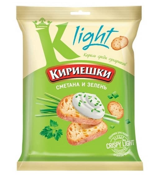 Сухарики Кириешки Light Сметана и зелень 33 г