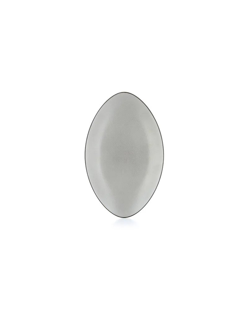 Блюдо «Экинокс» овальное керамика ,H=40,L=350,B=223мм серый