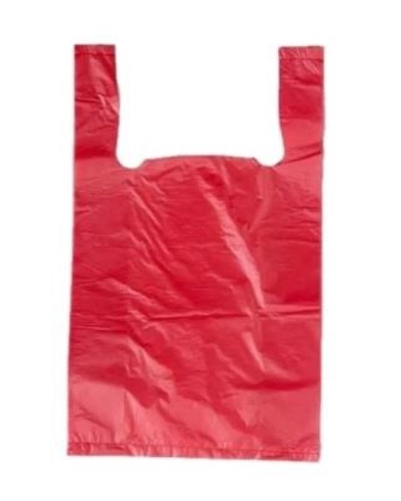 Пакет ПЭ типа "майка" 18+10x30(8) (красный) (х100/5000)