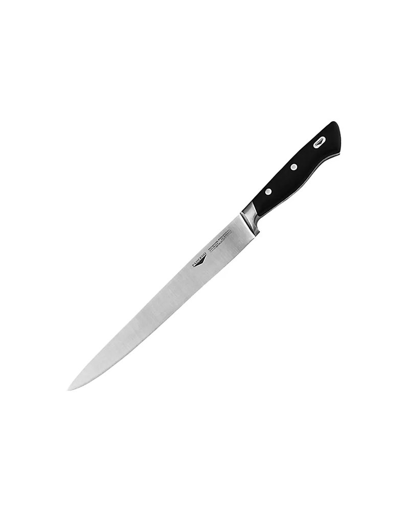 Нож для нарезки мяса сталь нерж.,пластик ,L=290/135,B=20мм черный,металлич.