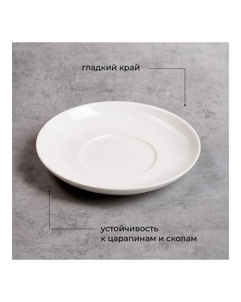 Блюдце «Полар» фарфор D=140/68,H=19мм белый
