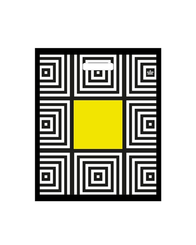 Пакет ПЭ с вырубной ручкой 38x45+6см (60) (Желтый квадрат) Глянцевый Тико (х50/500)