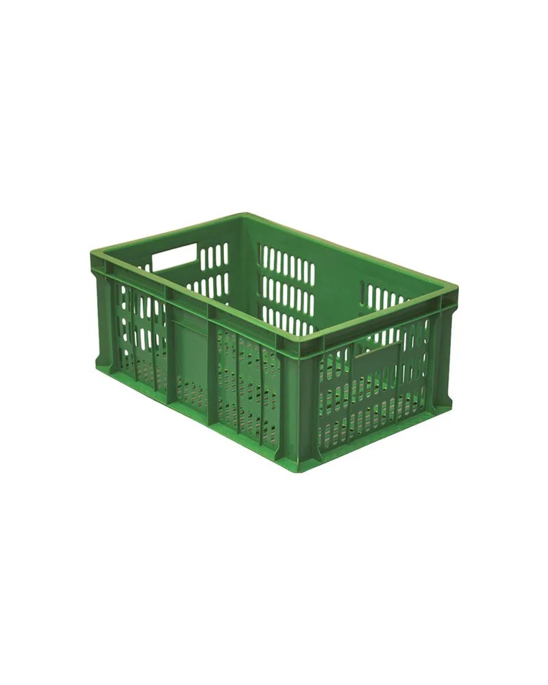 Ящик для продуктов перфорированный (от -18 до +50°C) полиэтилен 46л ,H=25,L=60,B=40см зелен.