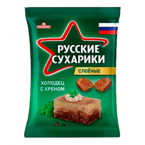 Русские сухарики ржаные Холодец с хреном 50 г