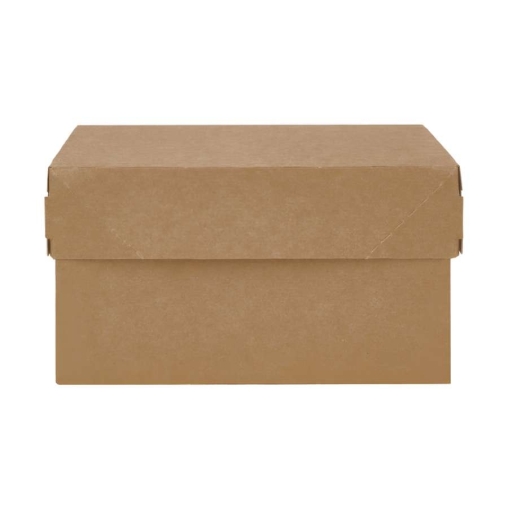 Коробка картонная для десертов DoECO CAKE 1200 белая /крафт 150×100×85 мм