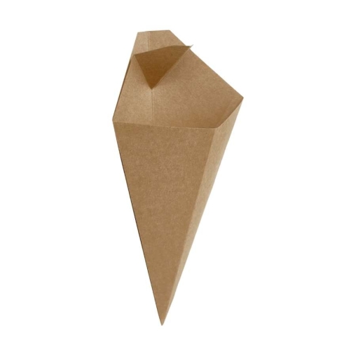Упаковка для картофеля фри DoECO CONE L Крафт 115×200 мм