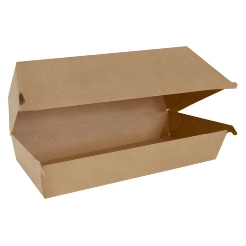 Коробка картонная для фаст-фуда DoECO HD Box Крафт 215×75×40 мм