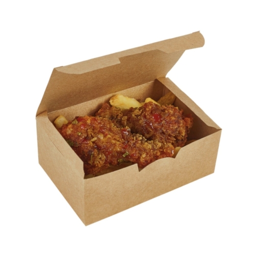 Контейнер для наггетсов DoECO Fast Food Box Крафт S 115×74×45 мм