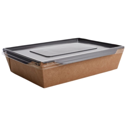 Контейнер бум. DoECO OPSALAD BLACK 1000 мл черный /крафт 222×162×55 мм