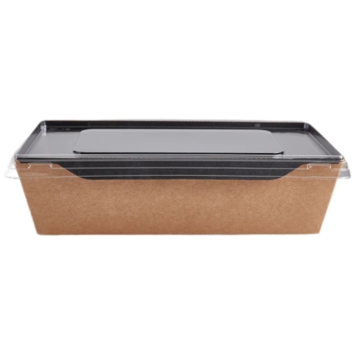 Контейнер бум. DoECO OPSALAD BLACK 1000 мл черный /крафт 222×162×55 мм