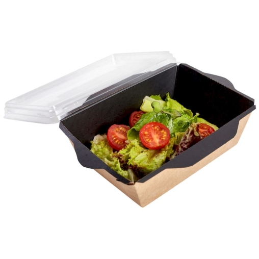 Контейнер бум. DoECO OPSALAD BLACK 1000 мл черный /крафт 222×162×55 мм