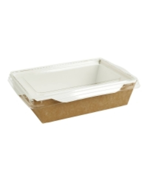Контейнер бум. DoECO OPSALAD 450 мл белый /крафт 144×95×55 мм