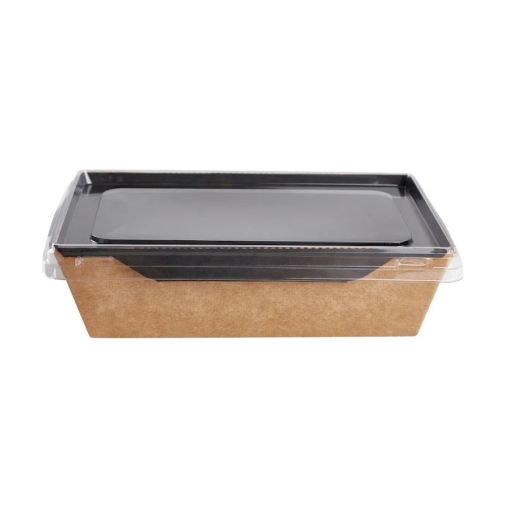 Контейнер бум. DoECO OPSALAD BLACK 500 мл черный/крафт 164×115×45 мм