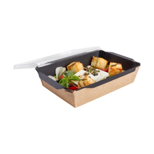 Контейнер бум. DoECO OPSALAD BLACK 500 мл черный/крафт 164×115×45 мм