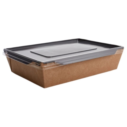 Контейнер бум. DoECO OPSALAD BLACK 800 мл черный/крафт 207×127×55 мм