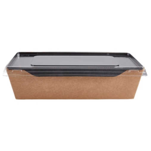 Контейнер бум. DoECO OPSALAD BLACK 800 мл черный/крафт 207×127×55 мм