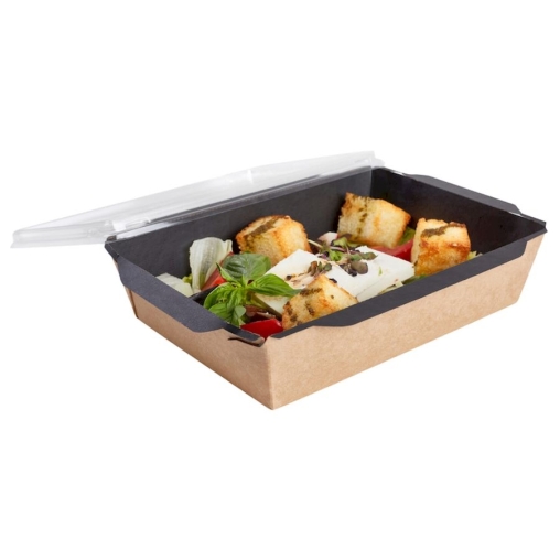 Контейнер бум. DoECO OPSALAD BLACK 800 мл черный/крафт 207×127×55 мм