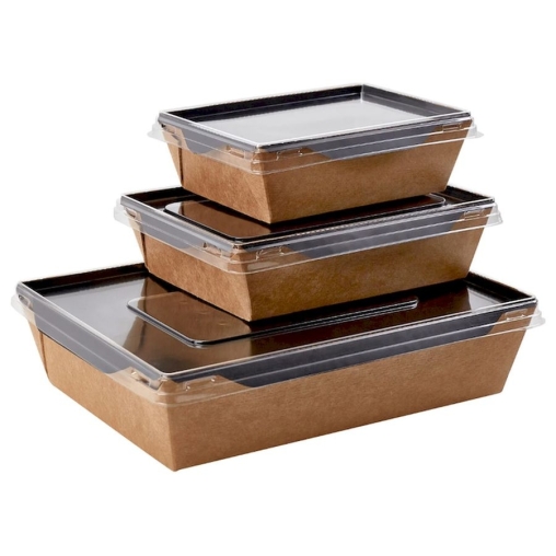 Контейнер бум. DoECO OPSALAD BLACK 800 мл черный/крафт 207×127×55 мм