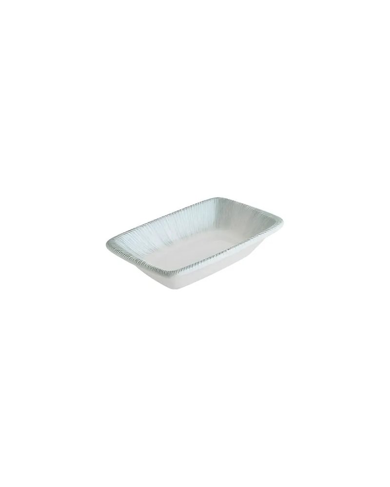 Соусник «Ирис» прямоугольный фарфор 100мл ,H=30,L=140,B=85мм белый,серый
