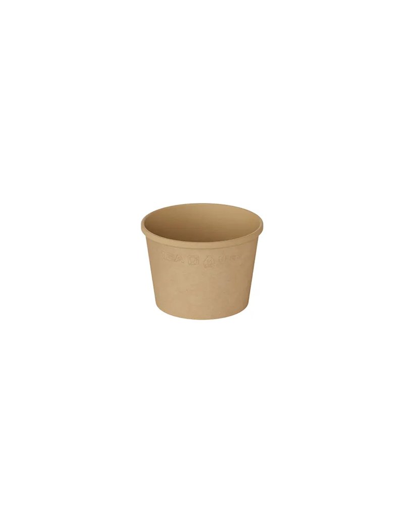 Контейнер бумажный OneBowl для супа картон 380мл D=102/77,H=72мм св.корич.