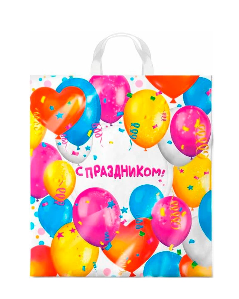 Пакет ПЭ с петлевой ручкой 38x42+6см (40) ПНД (Пати) Интерпак (х25/500)
