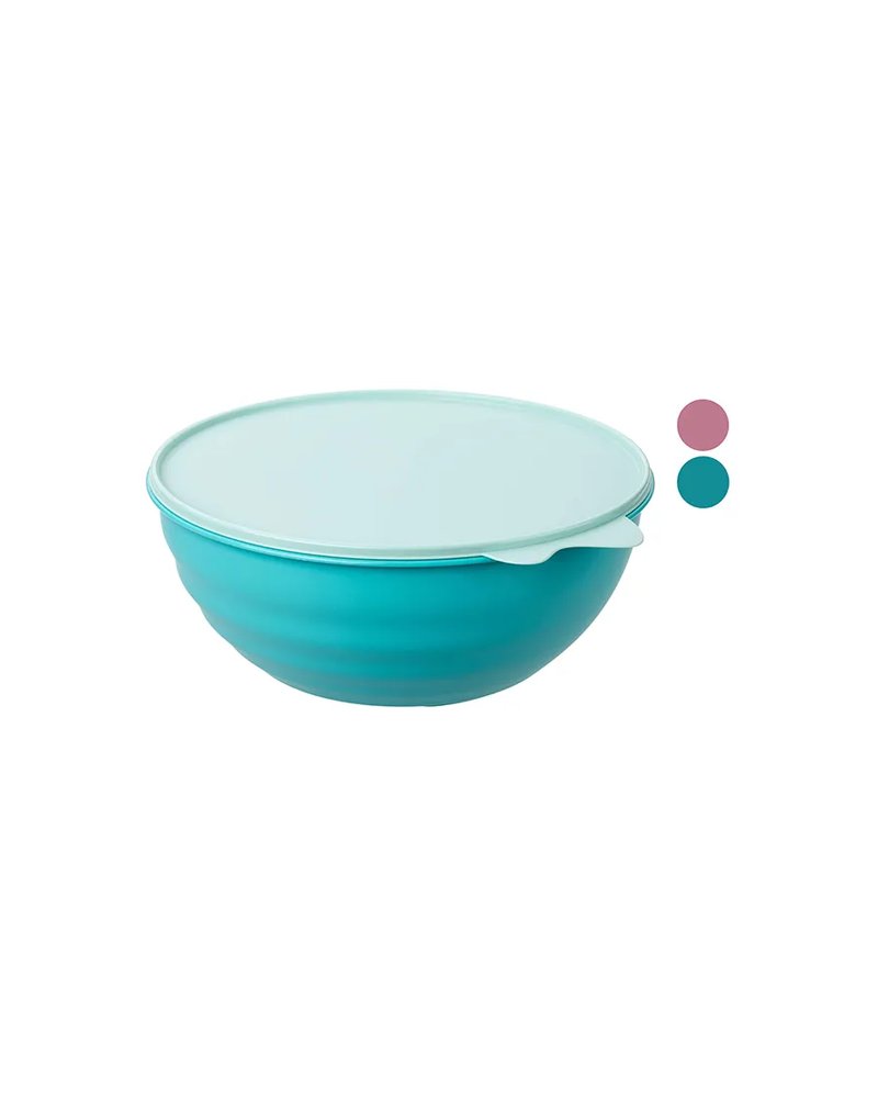 Миска с крышкой полипроп. 3,7л D=25,5,H=10,5см в ассорт.