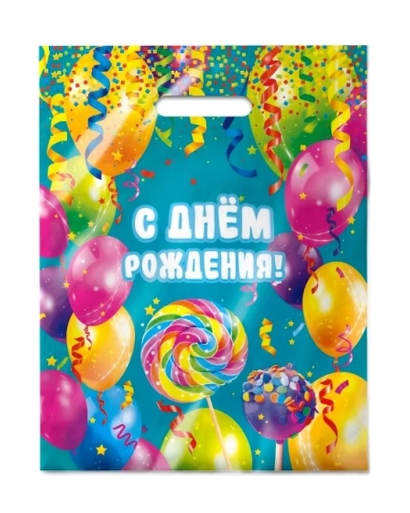 Пакет ПЭ с вырубной ручкой 31х40см (60) (Тусовка) ламинированный Интерпак (х50/500)