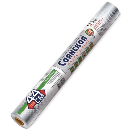 Фольга алюминиевая Саянская Стандартная в пленке 44 см ×100 м 9 мкм