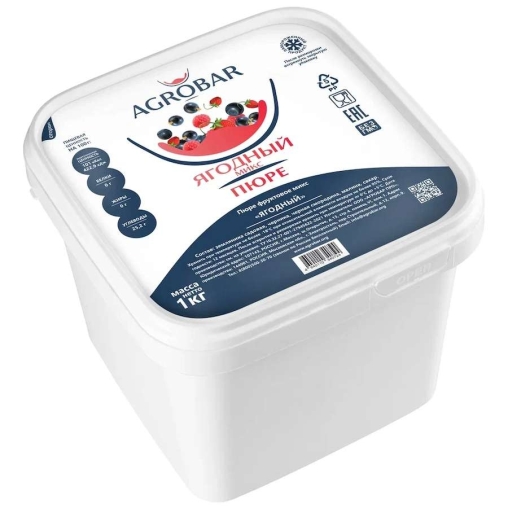 Пюре замороженное Agrobar Ягодный Микс 1000 г