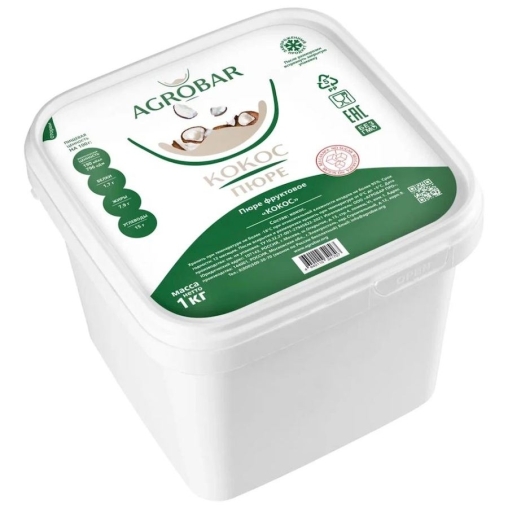 Пюре замороженное Agrobar Кокос без сахара 1000 г
