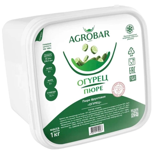 Пюре замороженное Agrobar Огурец без сахара 1000 г