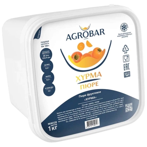 Пюре замороженное Agrobar Хурма 1000 г