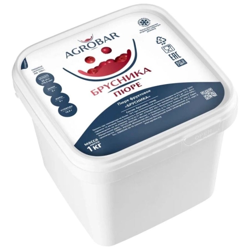 Пюре замороженное Agrobar Брусника 1000 г