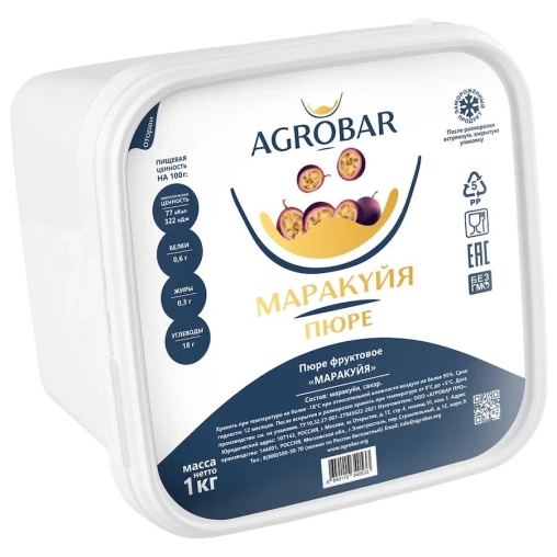 Пюре замороженное Agrobar Маракуйя 1000 г