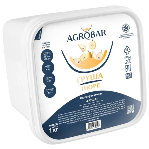 Пюре замороженное Agrobar Груша 1000 г