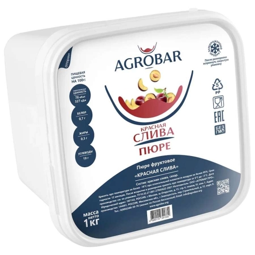 Пюре замороженное Agrobar Слива Красная 1000 г