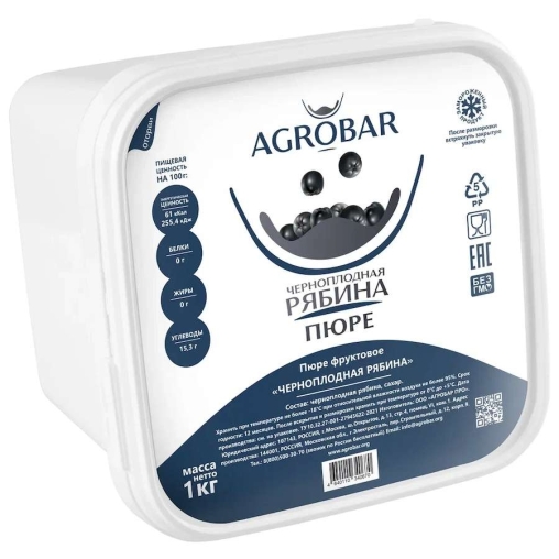 Пюре замороженное Agrobar Черноплодная Рябина 1000 г