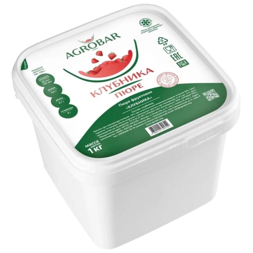 Пюре замороженное Agrobar Клубника без сахара 1000 г