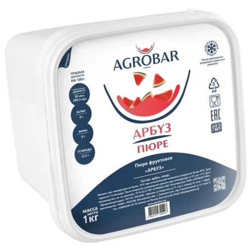 Пюре замороженное Agrobar Арбуз 1000 г
