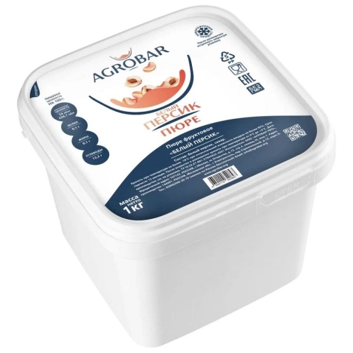 Пюре замороженное Agrobar Белый Персик 1000 г