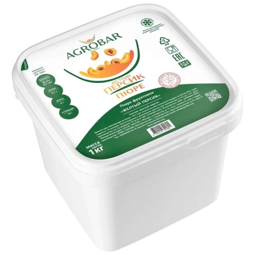 Пюре замороженное Agrobar Персик Желтый без сахара 1000 г