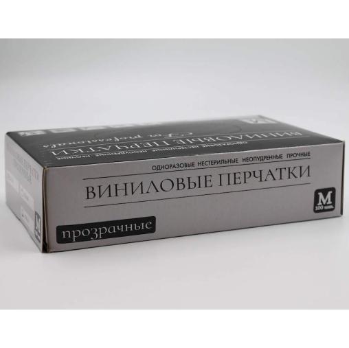 Перчатки For professional неопудренные винил ПРОЗРАЧНЫЕ р. M 100 шт.