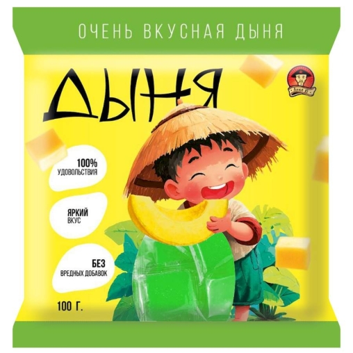 Мармеладные жевательные конфеты UNCLE YU кубик Дыня 100 г