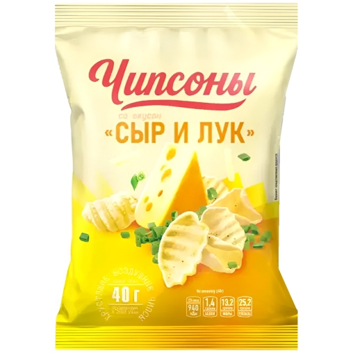 Чипсы картофельные Чипсоны со вкусом Нежного сыра с луком 40 г