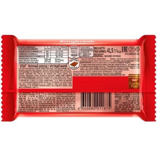 Батончик шоколадный плитка KitKat 41,5 г