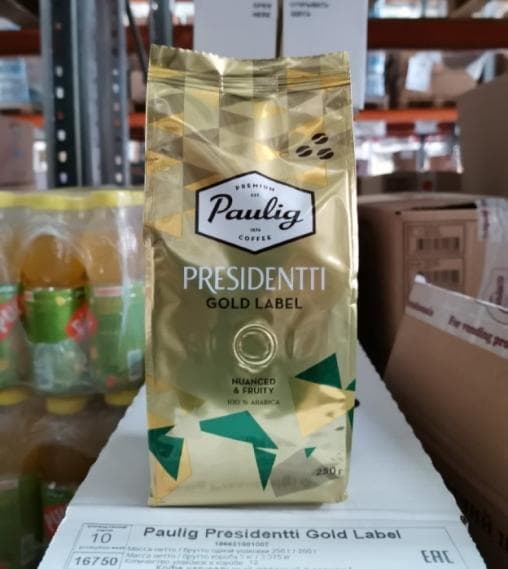 Кофе в зернах Paulig Presidentti Gold Label 250 г