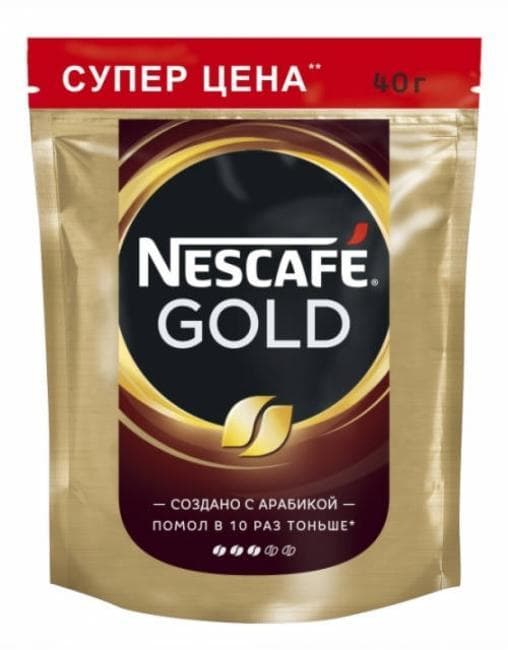 Кофе растворимый Nescafé Gold пакет 40 г